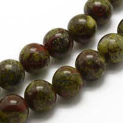 Naturdrachenblut Perlen Stränge, Runde, 6 mm, Bohrung: 1 mm, ca. 62 Stk. / Strang, 15.3 Zoll (39 cm)