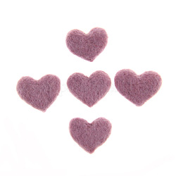 Кабошоны из шерстяного войлока, сердце, розово-коричневый, 40x40 мм