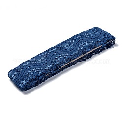 Elastischer Spitzenbesatz, Spitzenband zum Nähen von Dekorationen, Preußischblau, 55 mm