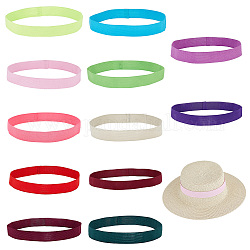Ультраширокая толстая плоская эластичная лента для шляпы, для ковбойской шляпы, шляпа-федора с загнутыми полями, украшение соломенной шляпы, разноцветные, 25x550x1 мм, 12 цветов, 1 шт / цвет, 12 шт / комплект
