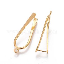 Brass Ice Pick Pinch Bails, Nickel Free, Golden, about 10mm wide, 32mm long, 1.5mm thick, hole: 1.2mm