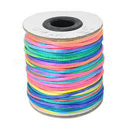 Fil de nylon, corde de satin de rattail, colorées, 2mm, environ 50yards/rouleau (150pied/rouleau)