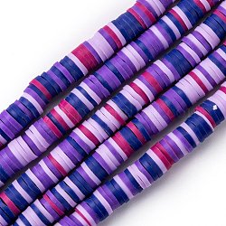 Handmade Polymer Clay Beads Strands, for DIY Jewelry Crafts Supplies, Heishi Beads, Disc/Flat Round, Medium Slate Blue, 6x0.5~1mm, Hole: 1.8mm, about 290~320pcs/strand, 15.75 inch~16.14 inch(40~41cm)