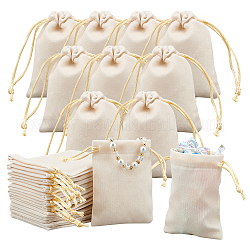 NBEADS 30 Pcs White Jewelry Velvet Drawstring Bags, 2.8x3.6 Wedding Gift Fabric Drawstring Bags Velvet Cloth Jewelry Pouches for Wedding Birthdays Christmas Jewelry Packing