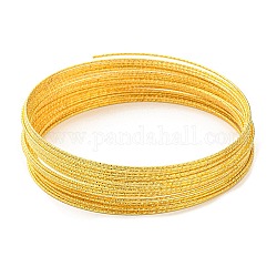 Fil de fer, rond texturé, pour la fabrication de bracelets, or, 1.2mm, diamètre intérieur: 98 mm