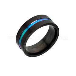 316l外科用ステンレス鋼ワイドバンドフィンガー指輪  ガンメタ色  usサイズ12 1/4(21.5mm)