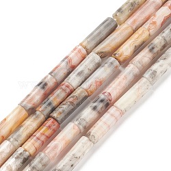 Naturali pazzi agata pietra fili di perline, colonna, 13~14x4mm, Foro: 1 mm, circa 30pcs/filo, 15.9 pollice (40.5 cm)