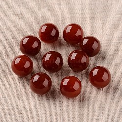 天然な赤い瑪瑙の丸いボールのビーズ  宝石の球  穴なし/ドリルなし  16mm