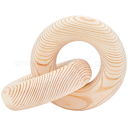 木製チェーンペンダントデコレーション  チェーンの装飾手彫りの木工芸品の装飾品  丸いリング  湯通しアーモンド  190x128x35mm