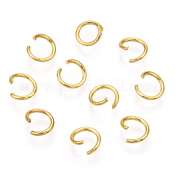 Placcatura sottovuoto 304 anelli di salto in acciaio inossidabile, anelli di salto aperti, oro, 20 gauge, 6x0.8mm, diametro interno: 4.4mm