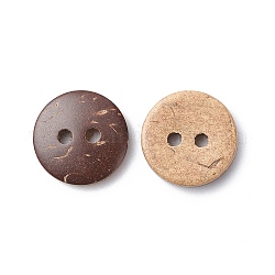 Intelligente rotonde 2 pulsanti buche, bottone di cocco, Burlywood, 13mm, Foro: 2 mm, circa 200pcs/scatola