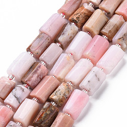 Chapelets de perles en opale rose naturelle, facette, colonne, 8~11x6~8x5~7mm, Trou: 1mm, Environ 15~17 pcs/chapelet, 7.28~7.48 pouce