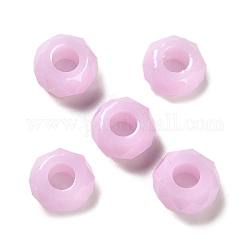 Perles européennes en alliage, Perles avec un grand trou   , facette, rondelle, Prune, 13.5x8mm, Trou: 5.5mm