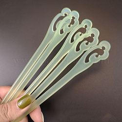 Haarstäbchen aus Celluloseacetat (Harz)., Vintage dekorative Haaraccessoires, hellgrün, 180 mm, 5 Stück / Beutel