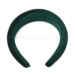 Haarbänder aus Samt, mit Schwamm im Inneren, Grosgrain-Muster, Meergrün, 15~40 mm, Innendurchmesser: 140x115 mm