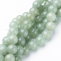 Chapelets de perles en pierre gemme naturelle, ronde, aventurine verte, Trou: 1mm, Environ 32 pcs/chapelet
