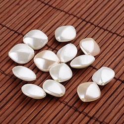 Perles en perles ovales d'imitation acrylique, couleur mixte, 13x12x5mm, Trou: 0.5mm, environ 1170 pcs/500 g