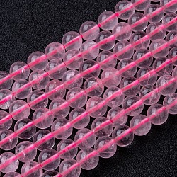 Природного розового кварца нитей бисера, окрашенные, круглые, розовые, 12~13 мм, отверстие : 1 мм, около 32 шт / нитка, 15.7 дюйм