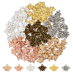 Conjuntos de colgantes de aleación de estilo tibetano dicosméticos., encantos de abejas, color mezclado, 15.5~16.5x20~21.5x2.4~3mm, agujero: 2~2.4 mm, 20 piezas / color