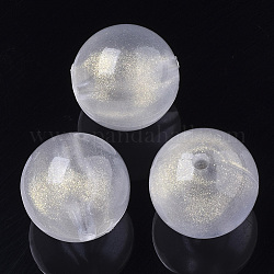 Abalorios de acrílico transparentes, abalorios de brillo, redondo, Claro, 20mm, agujero: 3 mm, aproximamente 110 unidades / 500 g