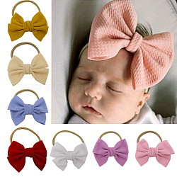 Bandeaux élastiques en nylon pour bébé, pour les filles, accessoires à cheveux, bowknot, couleur mixte, 110x90mm