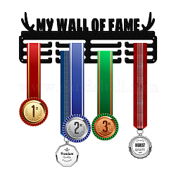 Support de mur d'affichage de support de cintre de médaille de fer de mode, avec des vis, mot mon mur de la renommée, électrophorèse noir, 150x400mm