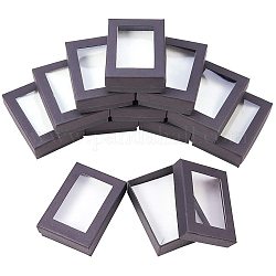 Nbeads 10 pcs caja de cartón caja de cartón para joyería cajas para collares, pendientes y anillos, negro, 9x6.5x2.8 cm