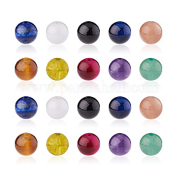 Kissitty 100pcs 10 couleurs perles de pierres précieuses naturelles, ronde, 6mm, Trou: 1mm, 10 pcs / couleur