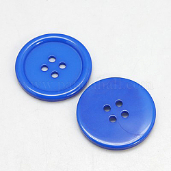 Botones de resina, teñido, plano y redondo, azul dodger, 22x3mm, agujero: 2 mm, 195 unidades / bolsa