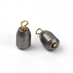 Plomada de pesos de bala de aleación de zinc, plomos de pesas de pesca, para pescar, gunmetal, 21x9mm, agujero: 3 mm