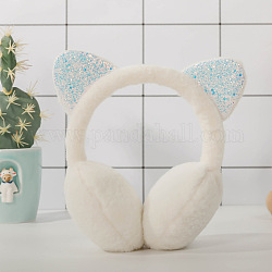 Cache-oreilles bandeau enfant en laine, oreille de voiture cache-oreilles d'hiver en plein air, avec de la poudre de paillettes, neige, 125mm