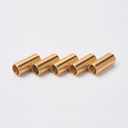304 Stainless Steel Smooth Surface Magnetic Clasps with Glue-in Ends, Ion Plating (IP), Column, Golden, 18x8mm, Hole: 6mm