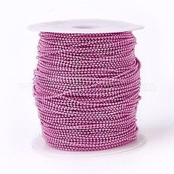 Cadenas de bolas de hierro, soldada, con carrete, electroforesis, color de rosa caliente, 1.5 mm, aproximamente 100yards / rodillo (91.44 m / rollo)