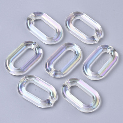 Transparentem Acryl Verknüpfung Ringe, ab Farbe plattiert, Quick-Link-Anschlüsse, für die Herstellung von Schmuckkabeln, Oval, klar ab, 38.5x23.5x6.5 mm, Innendurchmesser: 9x24 mm