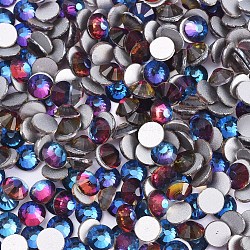 Perle en verre de dos plat, Grade a, dos plaqué, facette, demi-rond, colorées, 4.6~4.8mm, environ 1440 pcs / sachet 