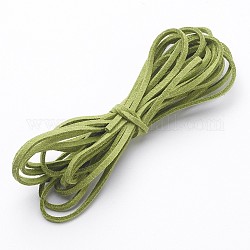 Green Yellow Tone Suede Cord, Faux Suede Lace, about 1m long, 2.5mm wide, about 1.4mm thick, 1m/Strand