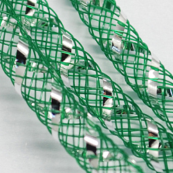 Gitterschlauch, Kunststoffnetzfaden Kabel, mit Silber-Ader, grün, 4 mm, 50 Yards / Bündel