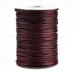 Cordón de poliéster encerado coreano de 85 yarda, Cadena artesanal de macramé para la fabricación de joyas, de color rojo oscuro, 1.5mm