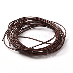 Шнур натуральной кожи, кожаный шнур ювелирных изделий, седло коричневый, Размер : диаметром около 1.5 мм 