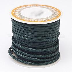 Плетеные шнуры полиэфира, круглые, темно-зеленый, 3 мм, около 8.74 ярда (8 м) / рулон