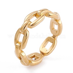 Ion Plating(IP) 304 Stainless Steel Finger Rings, Cable Chain Shapes, Golden, US Size 6~9(16.5~19.8mm), 6mm 