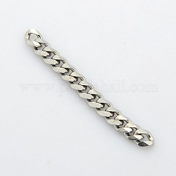 Men's Jewelry Making 201 Stainless Steel Curb Chains, Unwelded, Faceted, Stainless Steel Color, 7x5x2mm