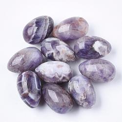 Natural Amethyst Gemstone Egg Stone, Pocket Palm Stone for Anxiety Relief Meditation Easter Decor, 30x19~22mm