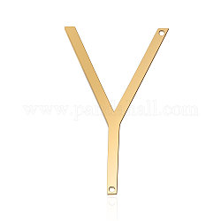 201 Stainless Steel Links connectors, Letter, Golden, Letter.Y, 37x22x1mm, Hole: 1mm