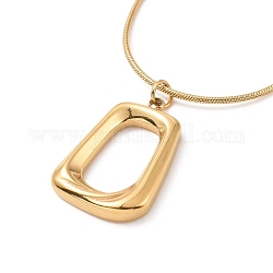 Chapado en iones (ip) 304 collar con colgante trapezoidal de acero inoxidable para mujer, dorado, 15.94 pulgada (40.5 cm)