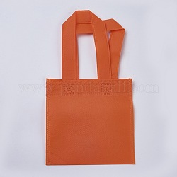 Bolsas reutilizables ecológicas, bolsas de compras de tela no tejida, naranja, 28x15.5 cm
