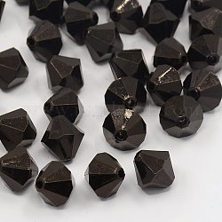 Faceted Bicone Transparent Acrylic Beads, Dyed, Black, 5mm, Hole: 1mm, about 7000pcs/500g