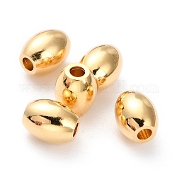 Messing Perlen, langlebig plattiert, Oval, echtes 24k vergoldet, 6x5 mm, Bohrung: 1.6 mm