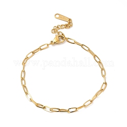 Chapado en iones (ip) 304 pulsera de cadena de clip de acero inoxidable para mujer, real 14k chapado en oro, 6-1/2 pulgada (16.4 cm)