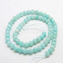 Natural Gemstone Beads Strands, Round, Amazonite, Grade A, 8mm, Hole: 1mm
